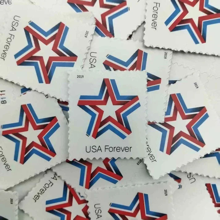 2019 Star Ribbon Forever Stamp Red, White & Blue Patriotic Design