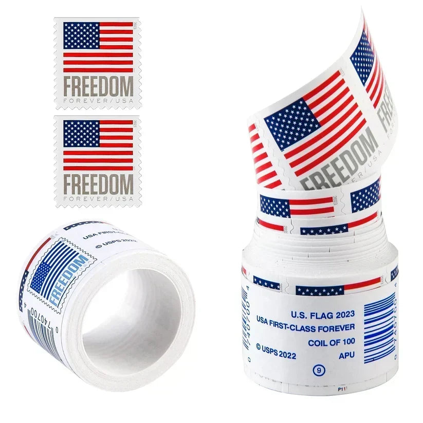 2023 USA Flag Forever Stamps “FREEDOM” Patriotic Design, 100+ Stamps