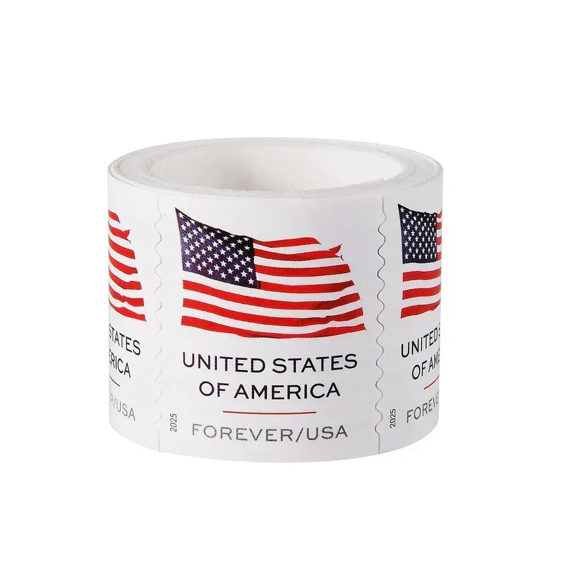 2025 USA Flag Forever Stamps Patriotic Stars & Stripes, 100–1,000 Roll