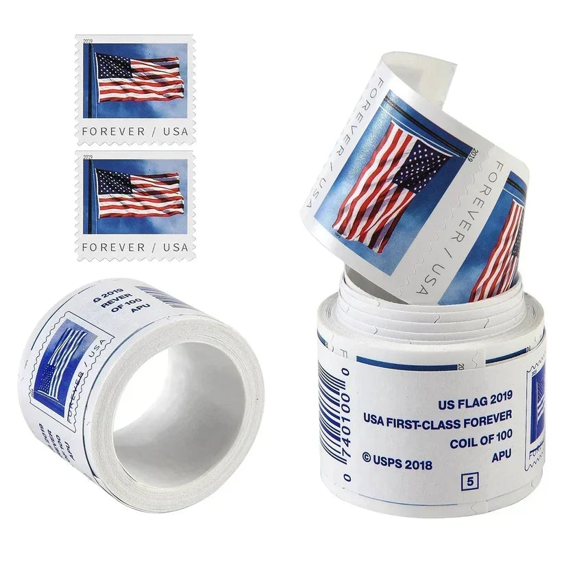 2019 USA Flag Forever Stamps American Flag at Navy Pier, 100+ Coils