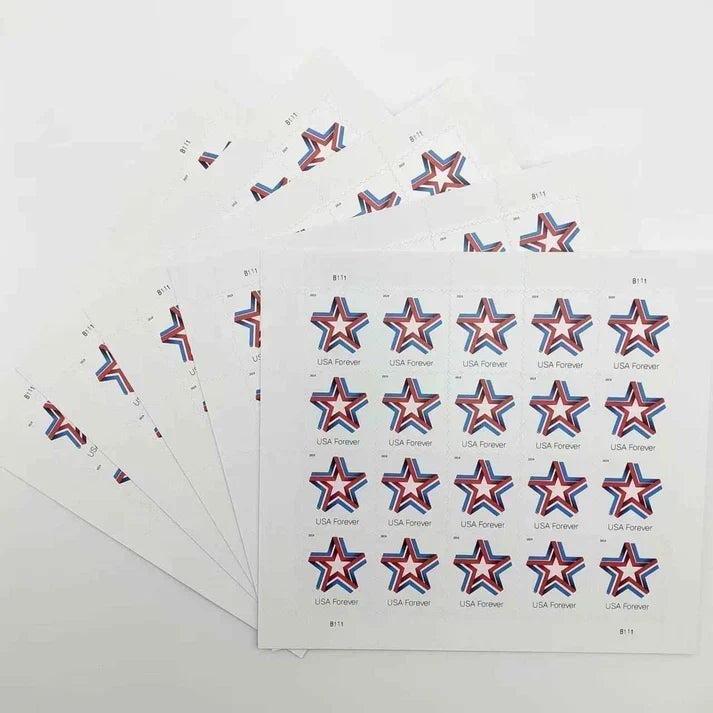 2019 Star Ribbon Forever Stamp Red, White & Blue Patriotic Design