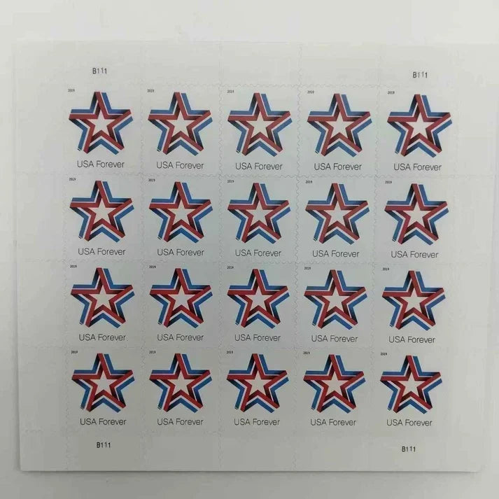 2019 Star Ribbon Forever Stamp Red, White & Blue Patriotic Design