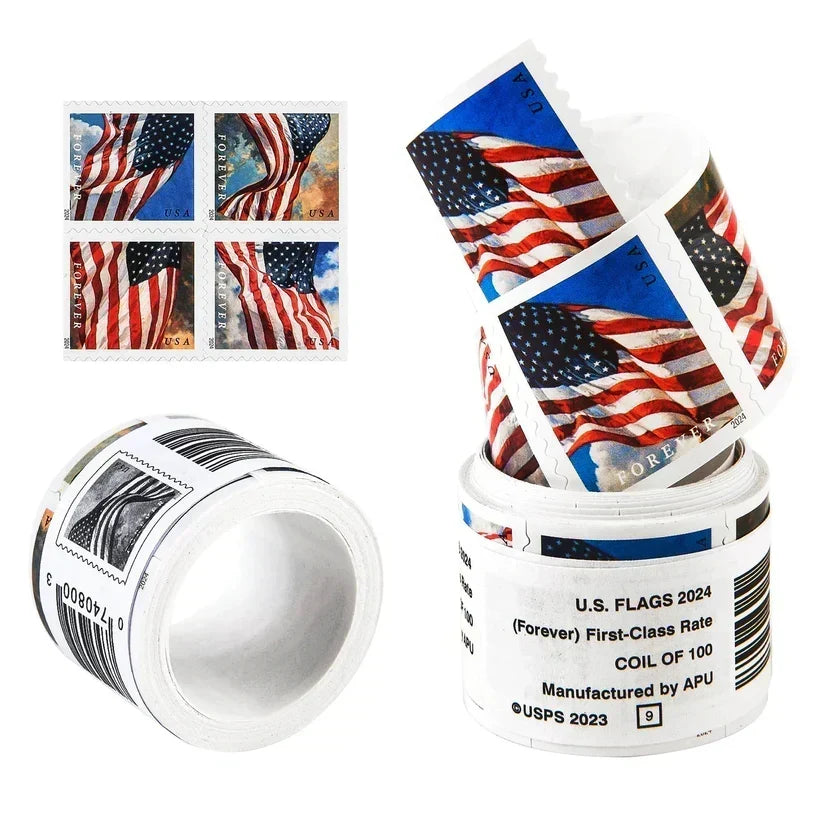 2024 USA Flag Forever Stamps Classic American Flag Design, Bulk Coils