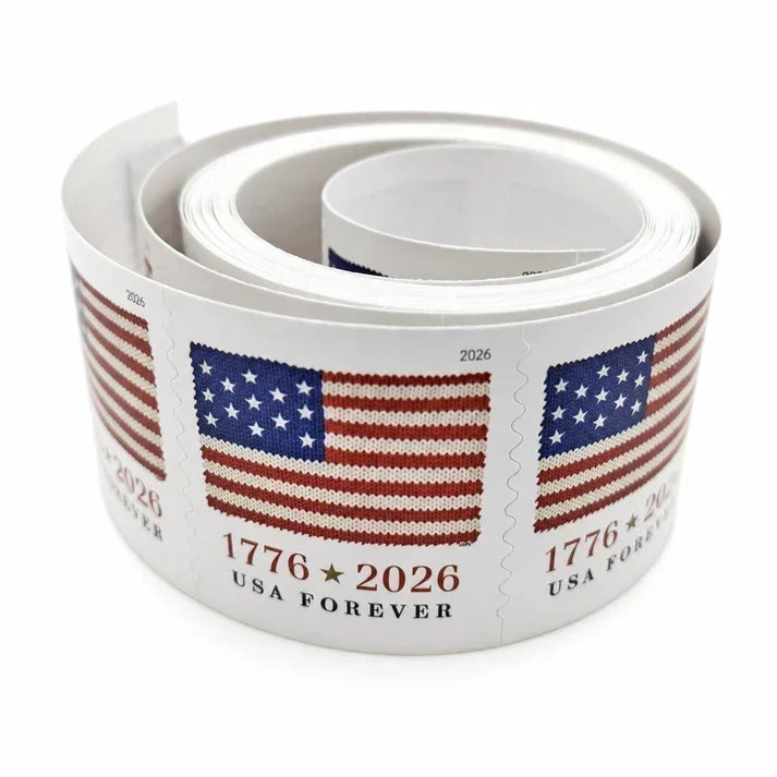 2026 Forever Flag Stamps Patriotic Waving Flag Design, Roll Format