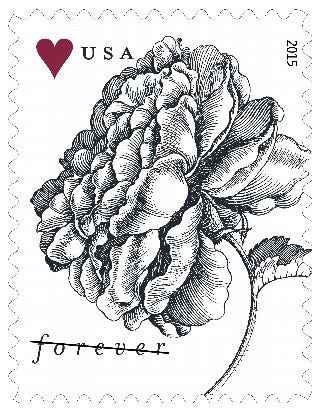 2015 Vintage Rose Forever Stamp Elegant Wedding Rose Design