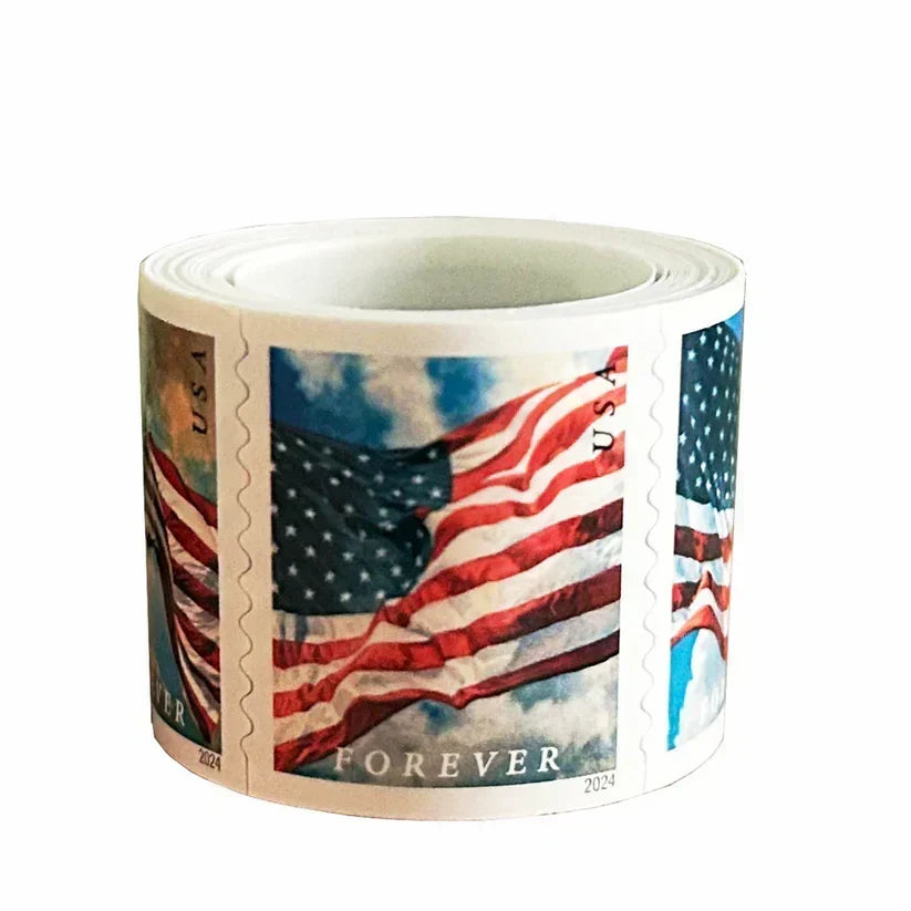 2024 USA Flag Forever Stamps Classic American Flag Design, Bulk Coils