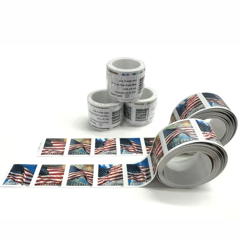 2024 USA Flag Forever Stamps Classic American Flag Design, Bulk Coils