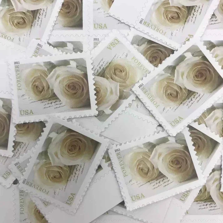 2011 Wedding Roses Forever Stamp Elegant Floral Wedding Design